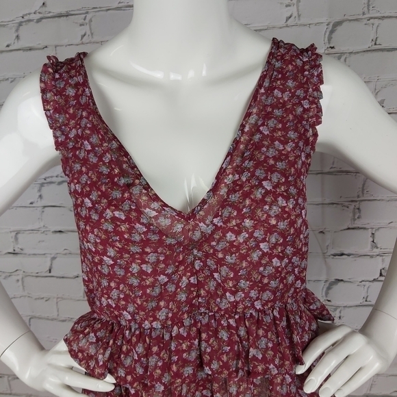 AMERICAN eagle boho floral red tank top - Picture 4 of 11